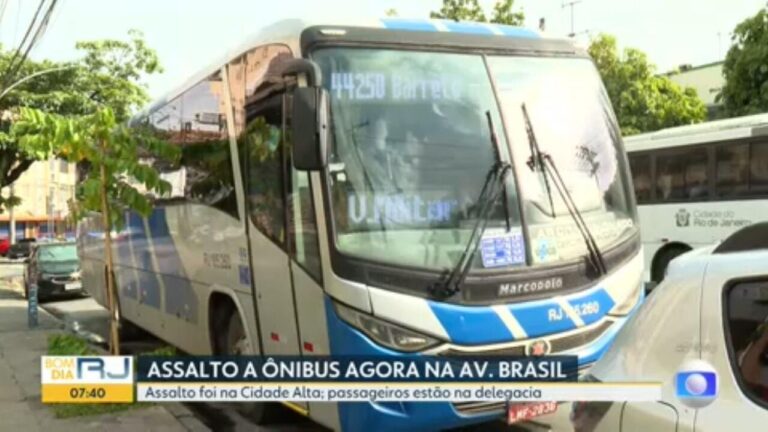 Passageiro é agredido e mulher passa mal em assalto a ônibus na Avenida Brasil