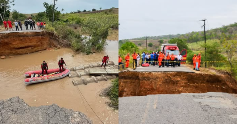 Três pessoas morrem após trecho de rodovia ceder em Sergipe Três pessoas morrem após trecho de rodovia ceder em Sergipe