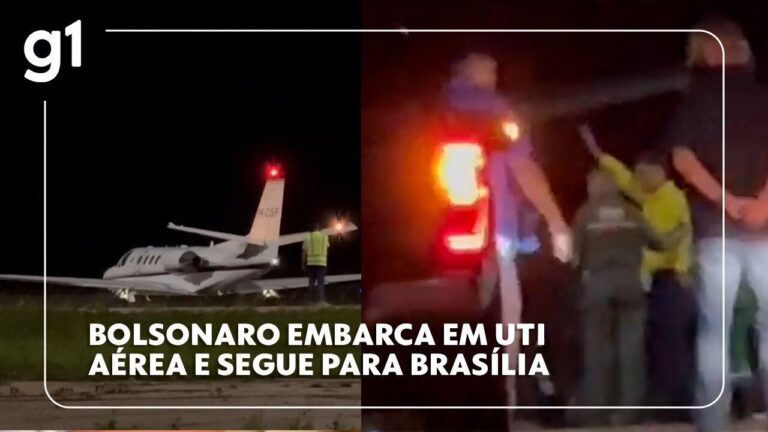 Bolsonaro embarca em UTI aérea e segue para Brasília